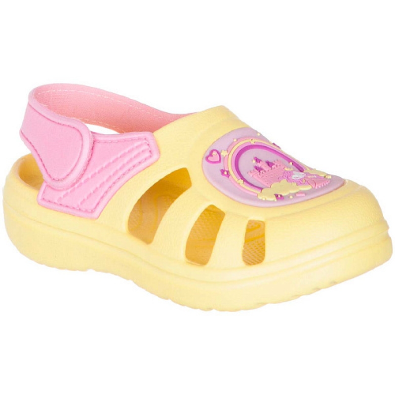 Пляжная обувь для девочки сабо желтый ЭВА 81079-3 Капика/Kapika 